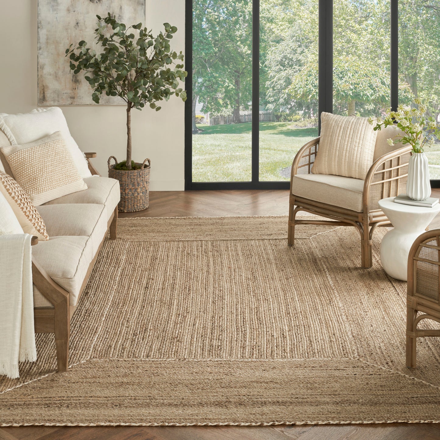 Nourison Home Terrazzo Jute  Natural Grey  Contemporary