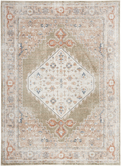 Nourison Home Astra Machine Washable ASW11 Sage Multi Traditional Power-loomed Rug
