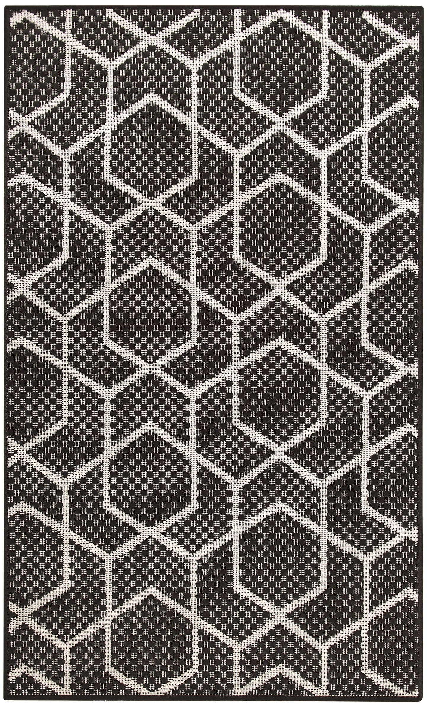 Nourison Home Horizon Indoor/Outdoor HOZ01 Black Contemporary Power-loomed Rug