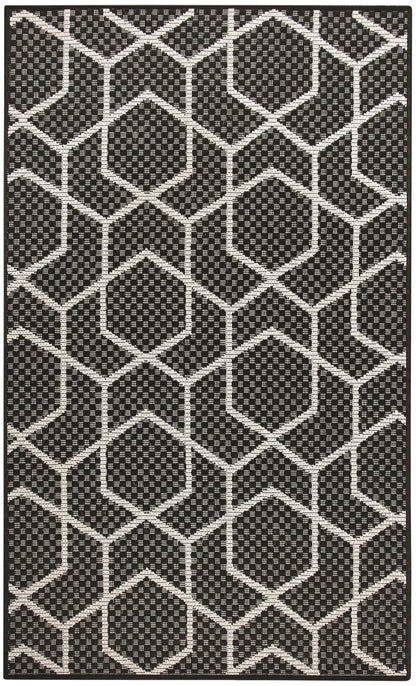 Nourison Home Horizon Indoor/Outdoor HOZ01 Black Contemporary Power-loomed Rug