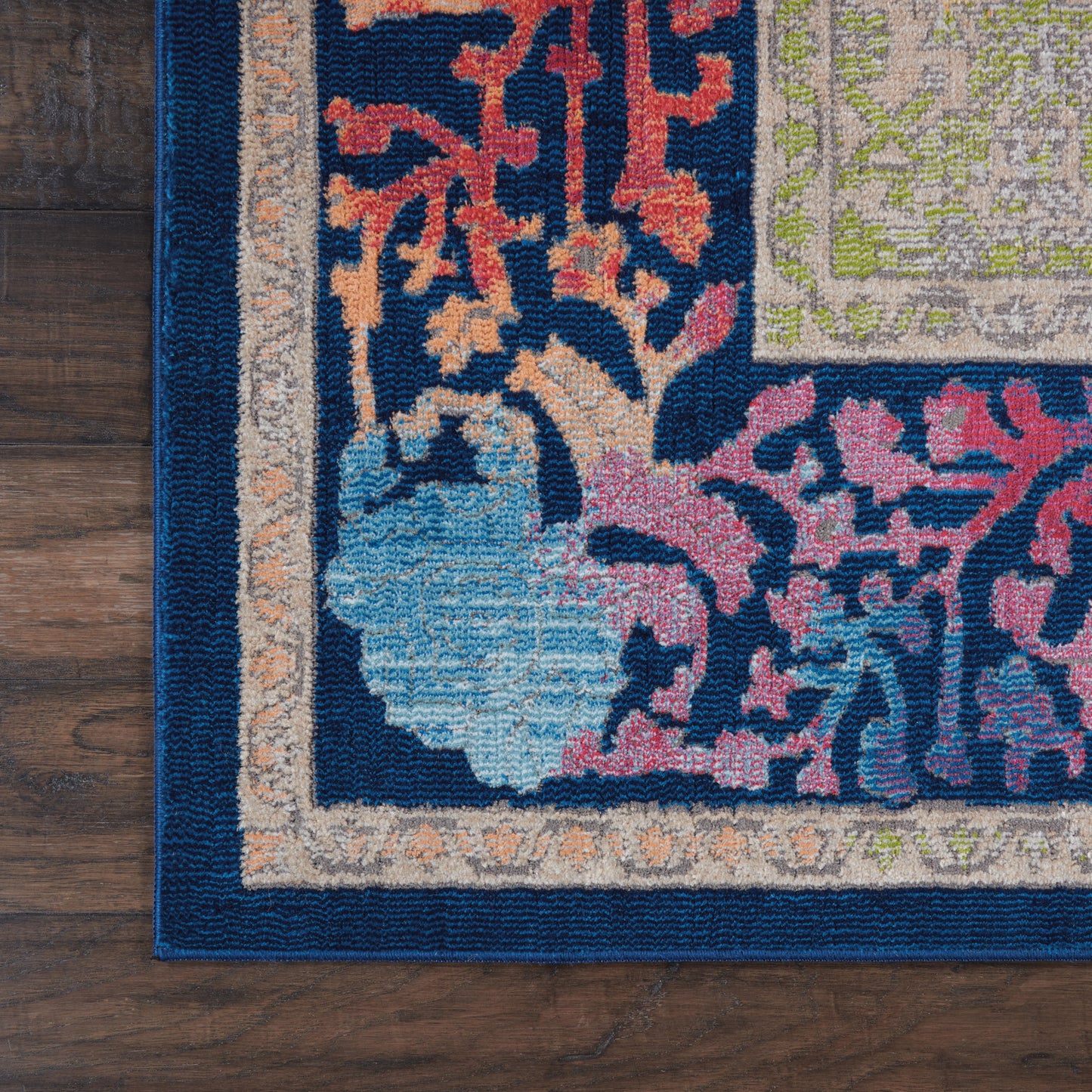 Nourison Home Ankara Global  Blue Multicolor  Transitional