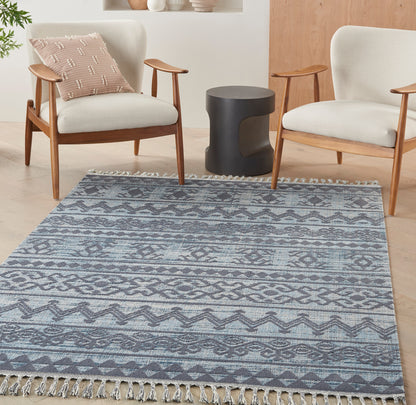 Nourison Home Asilah  Light Blue Charcoal  Contemporary