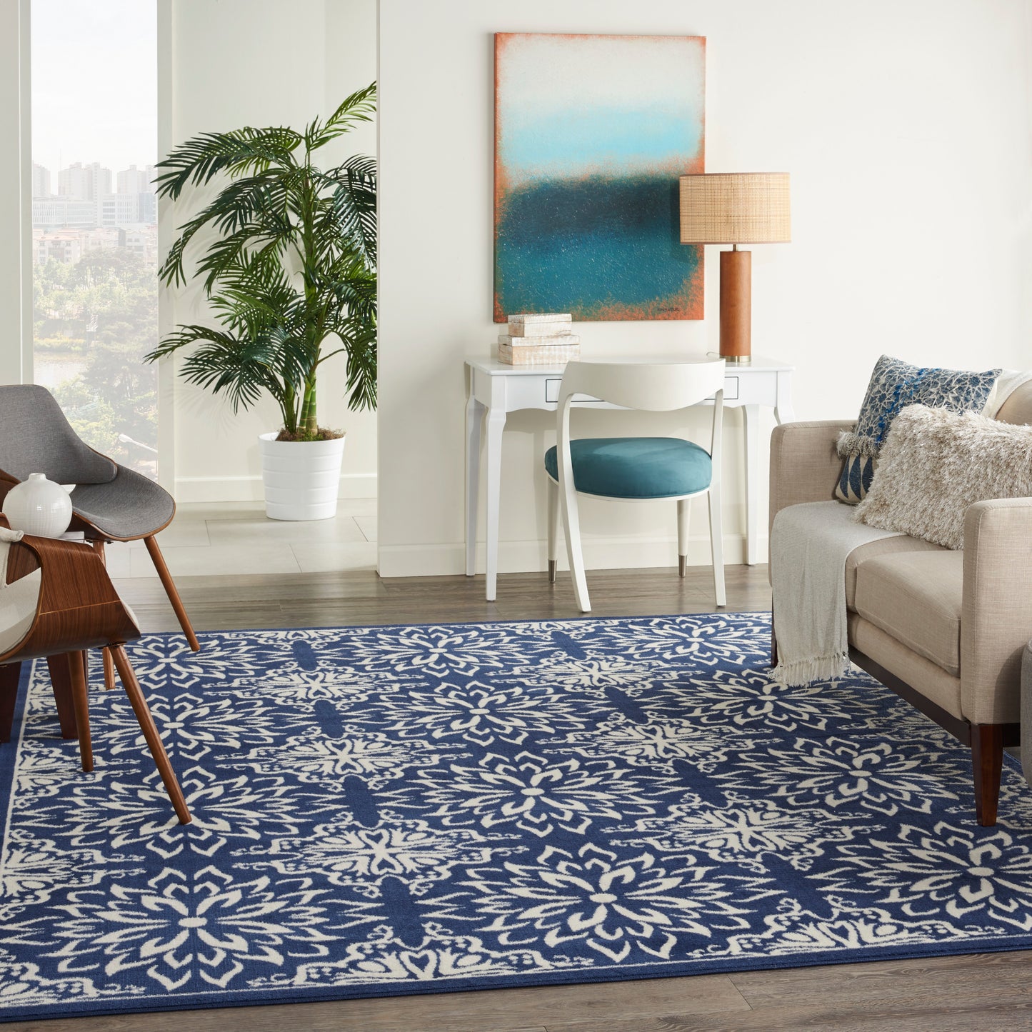 Nourison Home Jubilant  Navy Ivory  Transitional