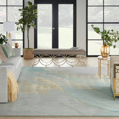 Nourison Home Prismatic  Grey Seafoam  Contemporary