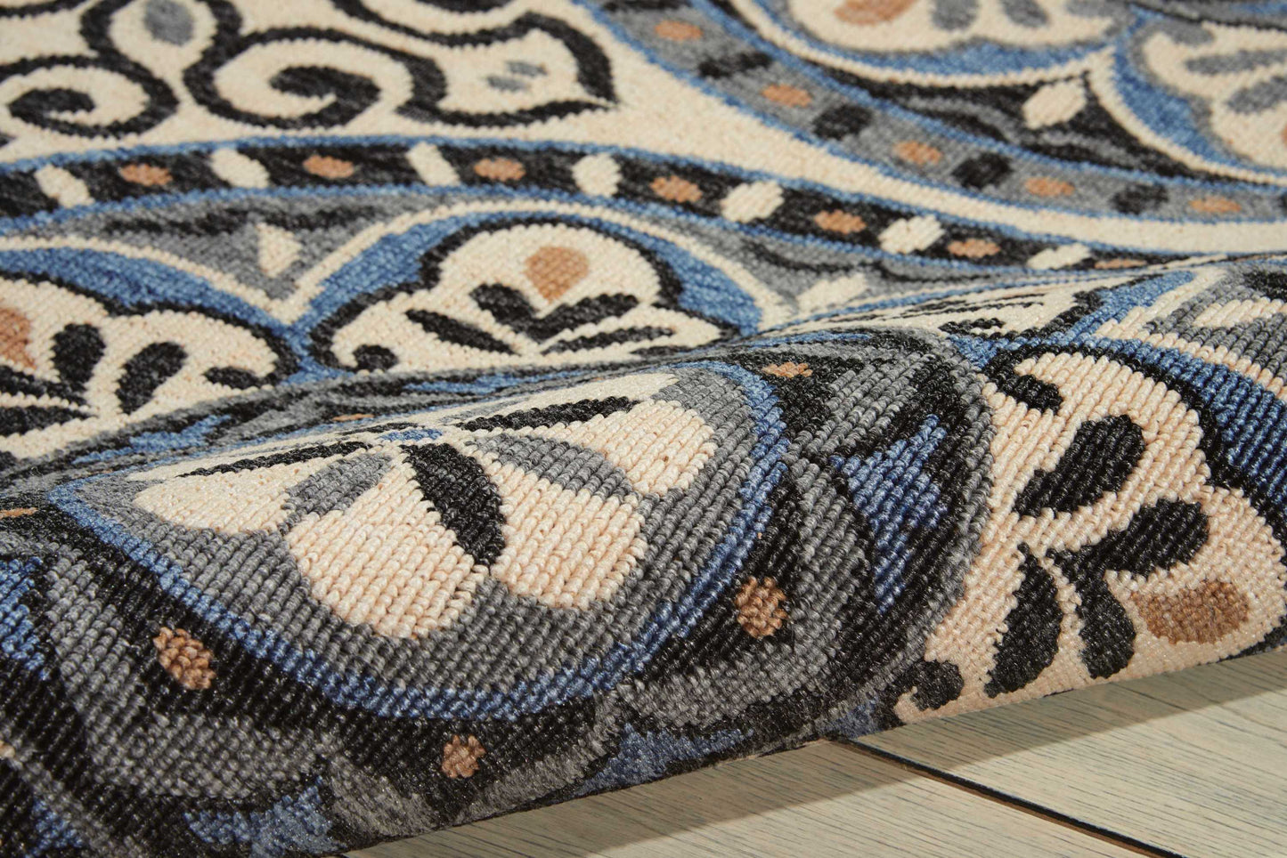 Nourison Home Caribbean  Ivory Charcoal  Transitional