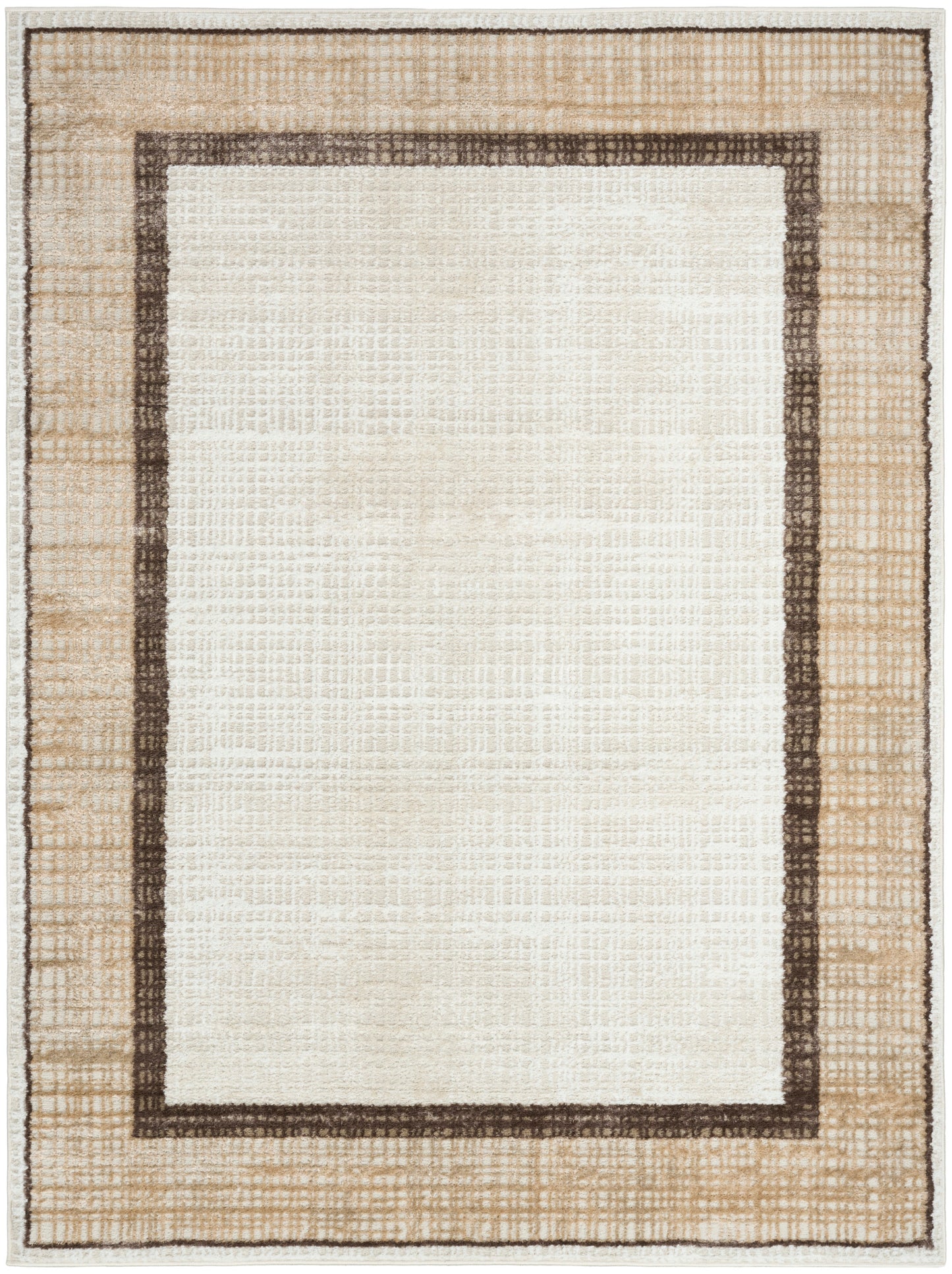 Nourison Home Dekor DEK06 Ivory Brown Contemporary Machine Woven Rug