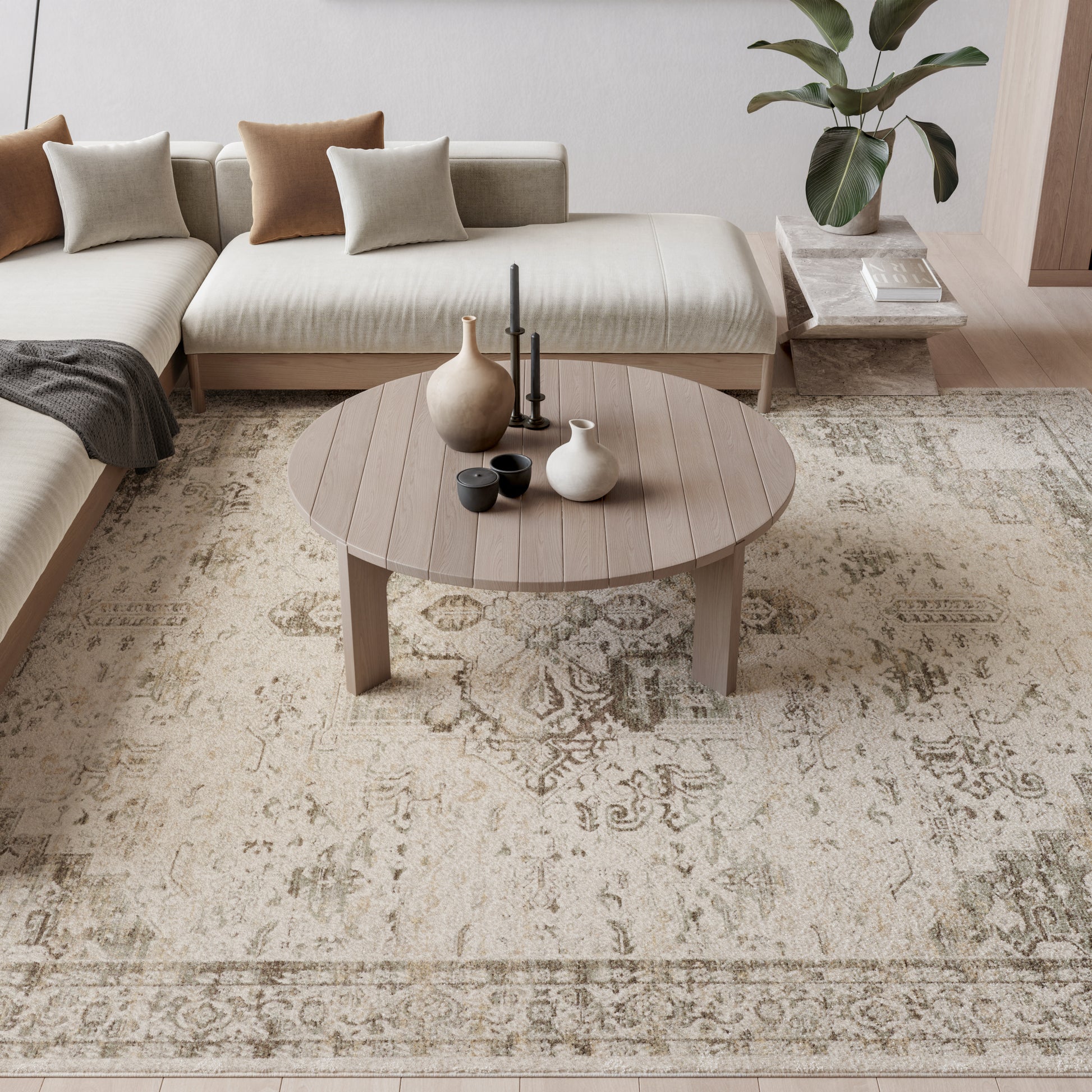 Nourison Home Soft Mist  Ivory Light Grey  Traditional
