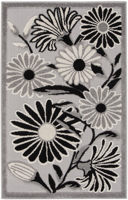 Nourison Home Aloha ALH33 Black White Contemporary Power-loomed Rugs