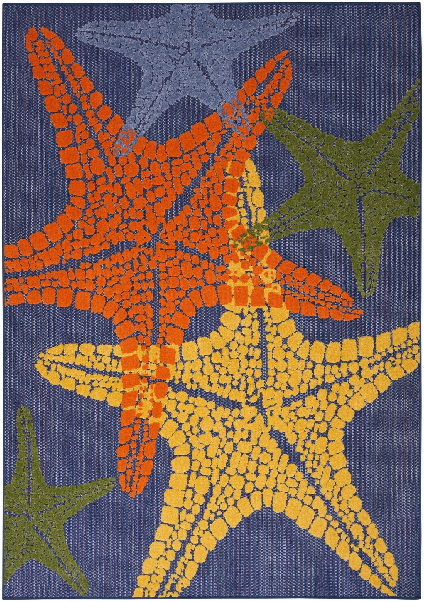 Nourison Home Aloha ALH28 Blue Multicolor Contemporary Power-loomed Rugs