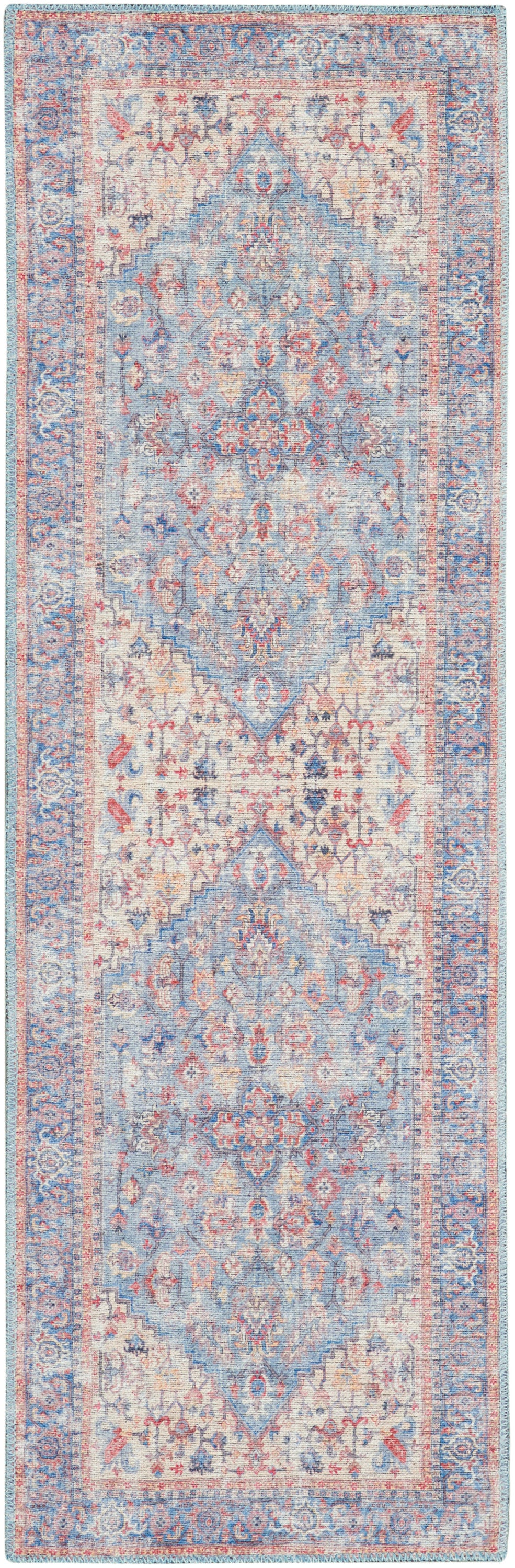 Nourison Home New Concept Washables SR104 Blue Multicolor Traditional Machine Woven Rug