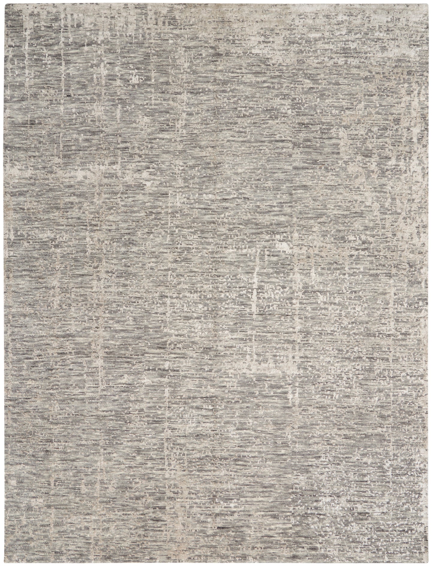 Nourison Home Luna LUN01 Grey Silver Contemporary Hand Knotted Rug