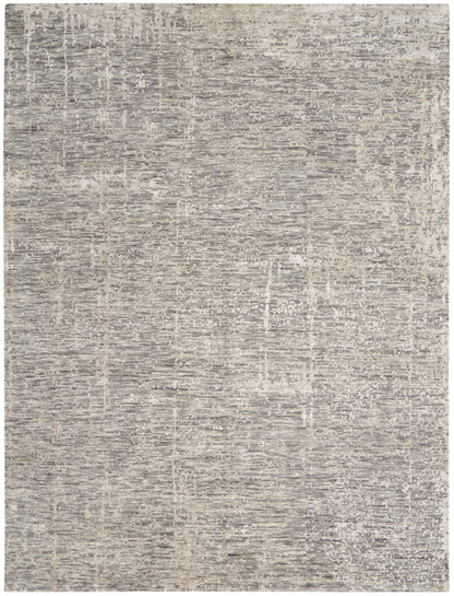 Nourison Home Luna LUN01 Grey Silver Contemporary Hand Knotted Rug