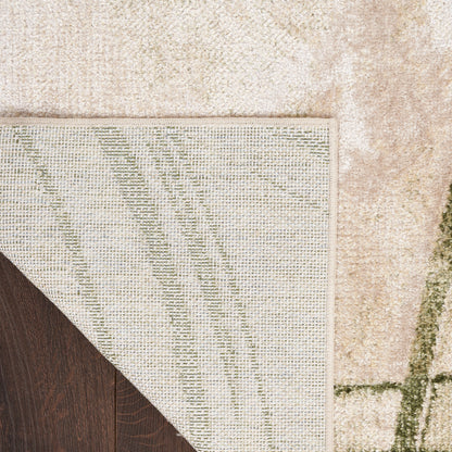 Nourison Home Astra Machine Washable  Beige Green  Contemporary