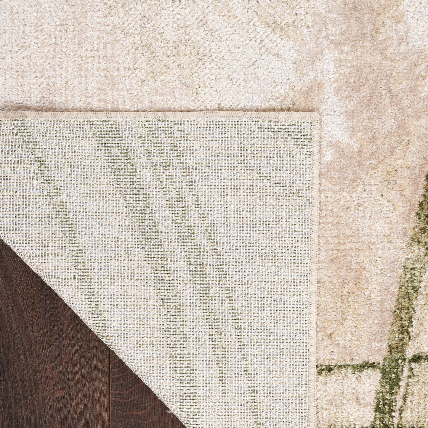 Nourison Home Astra Machine Washable  Beige Green  Contemporary