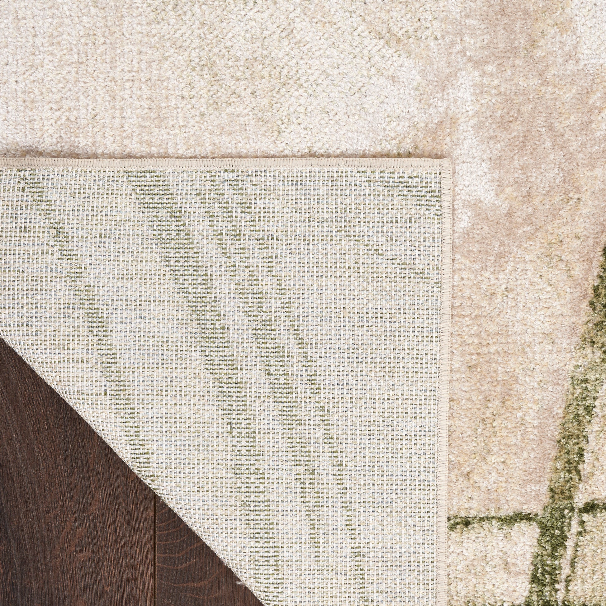 Nourison Home Astra Machine Washable  Beige Green  Contemporary