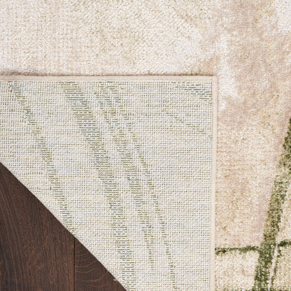 Nourison Home Astra Machine Washable  Beige Green  Contemporary