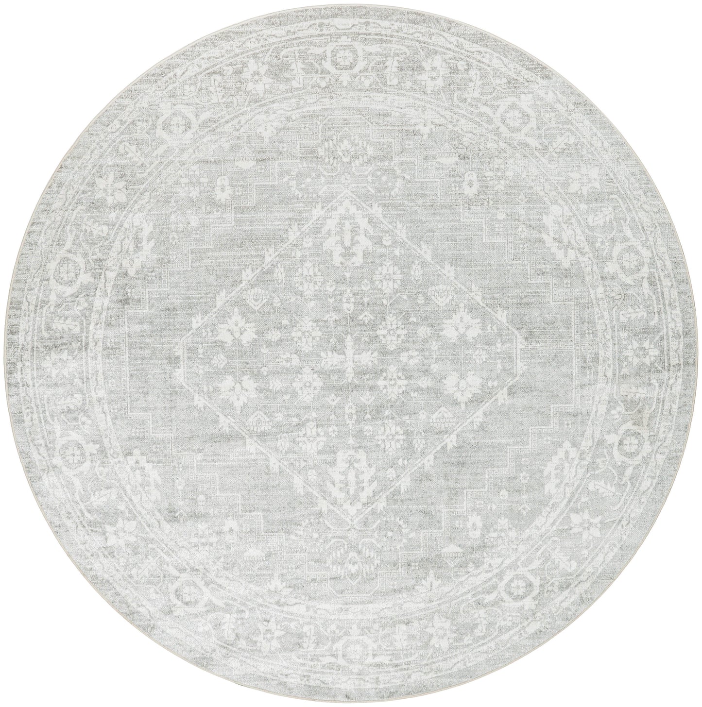 Nourison Home Astra Machine Washable ASW11 Light Grey Traditional Power-loomed Rug