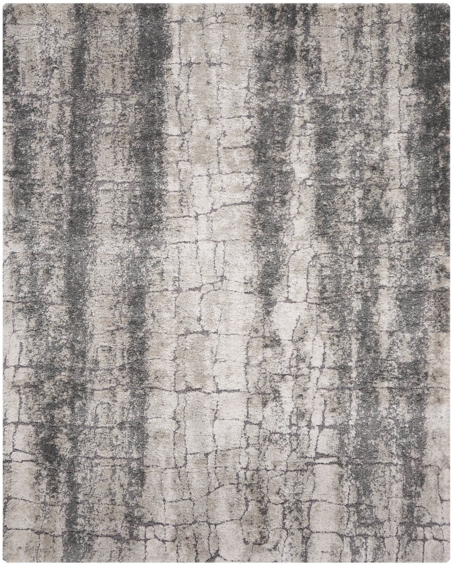 Nourison Home Dreamy Shag DRS01 Ivory Charcoal Contemporary Power-loomed Rug