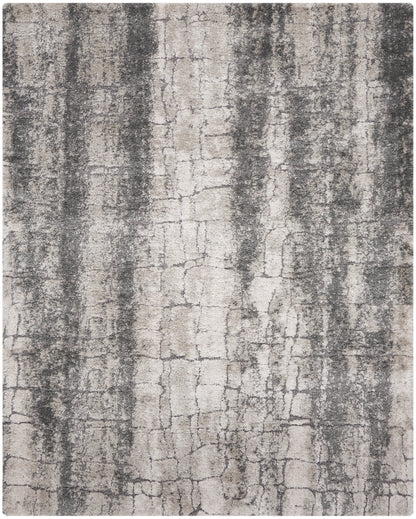 Nourison Home Dreamy Shag DRS01 Ivory Charcoal Contemporary Power-loomed Rug