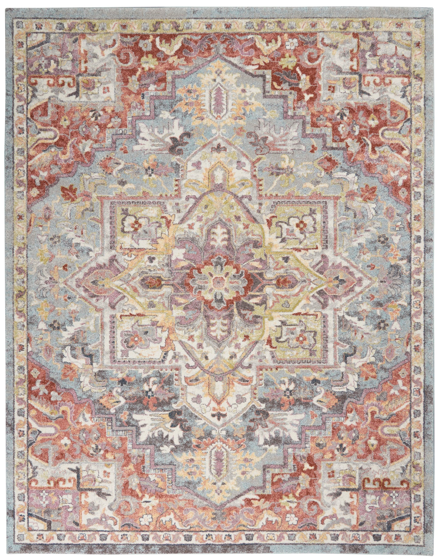 Nourison Home Soraya SOR04 Blue Multicolor Traditional Power-loomed Rug
