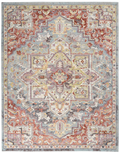 Nourison Home Soraya SOR04 Blue Multicolor Traditional Power-loomed Rug