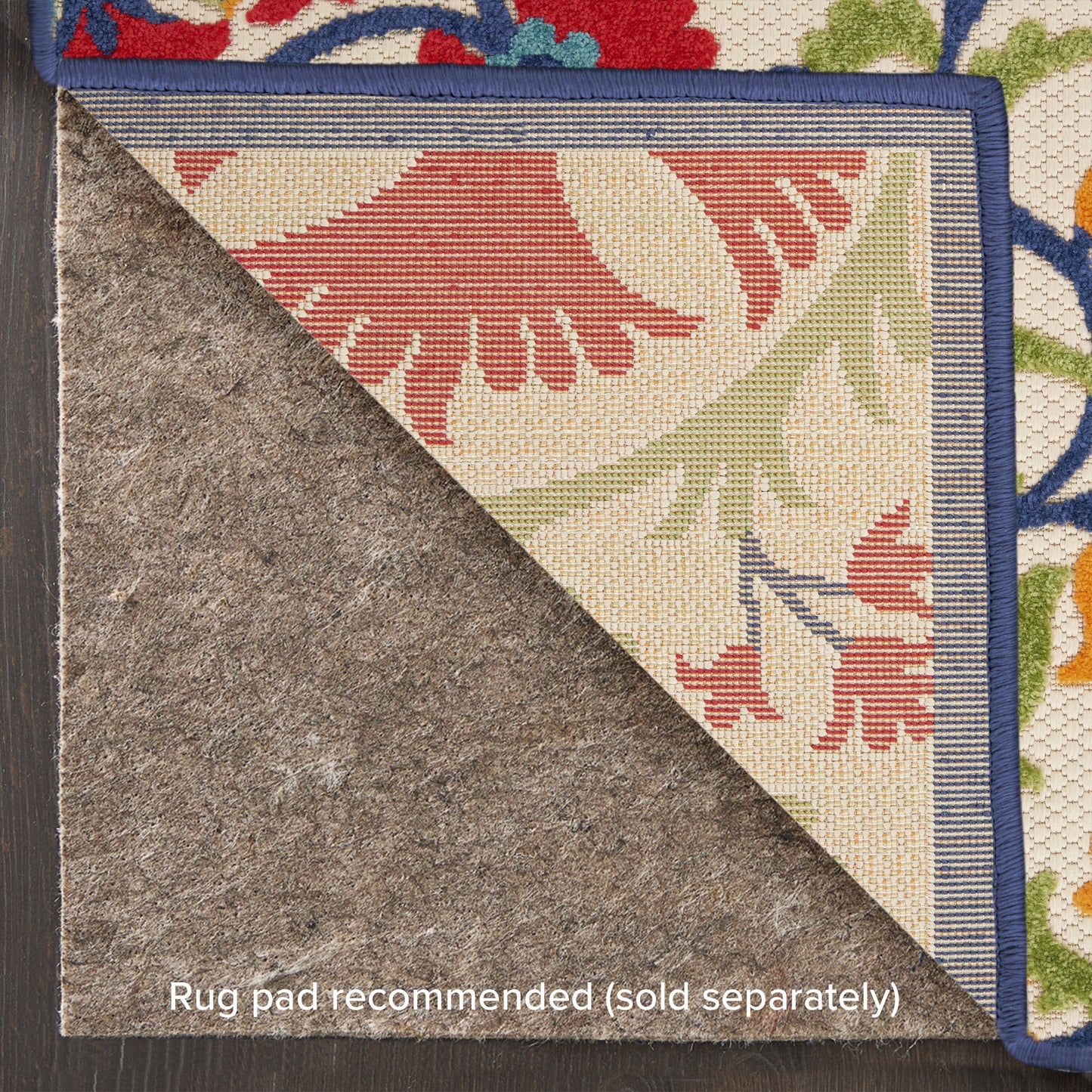 Nourison Home Aloha  Red Multicolor  Contemporary