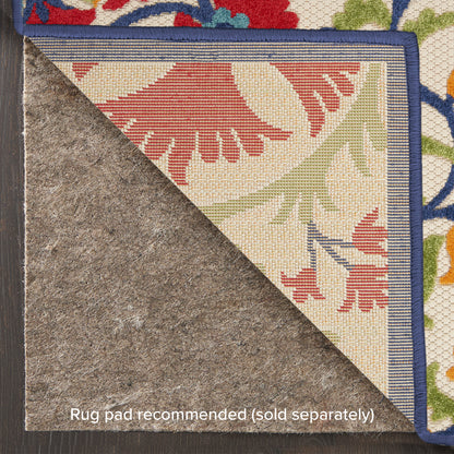 Nourison Home Aloha  Red Multicolor  Contemporary