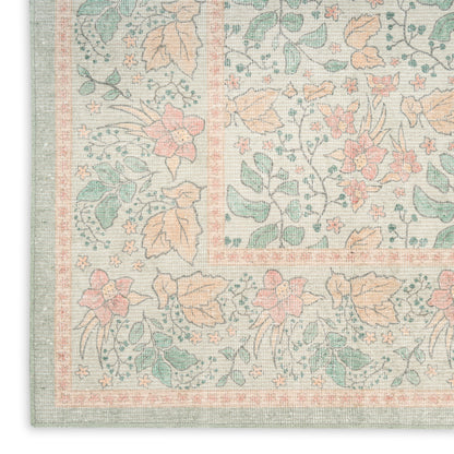 Nourison Home Botanical Washables  Green Multicolor  Contemporary
