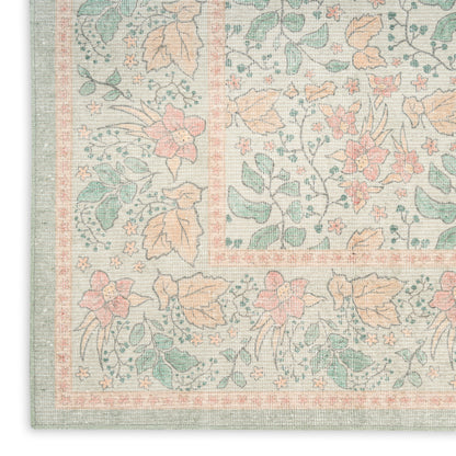 Nourison Home Botanical Washables  Green Multicolor  Contemporary