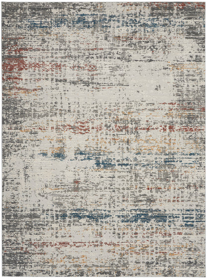 Nourison Home Rustic Textures RUS14 Light Grey Multi Contemporary Power-loomed Rugs
