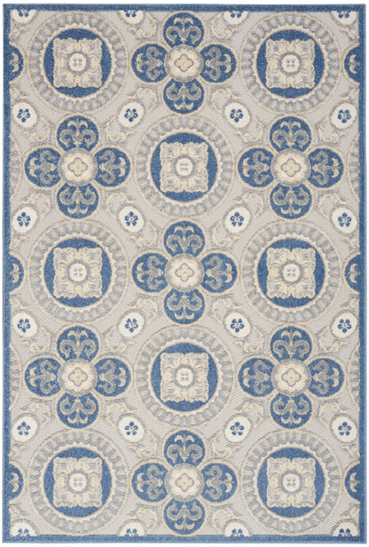 Nourison Home Aloha ALH30 Blue Grey Contemporary Power-loomed Rugs