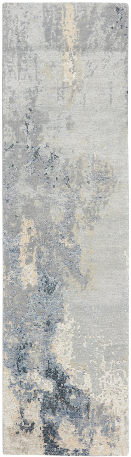 Nourison Home Silk Shadows SHA21 Blue Sky Contemporary Hand Knotted Rug
