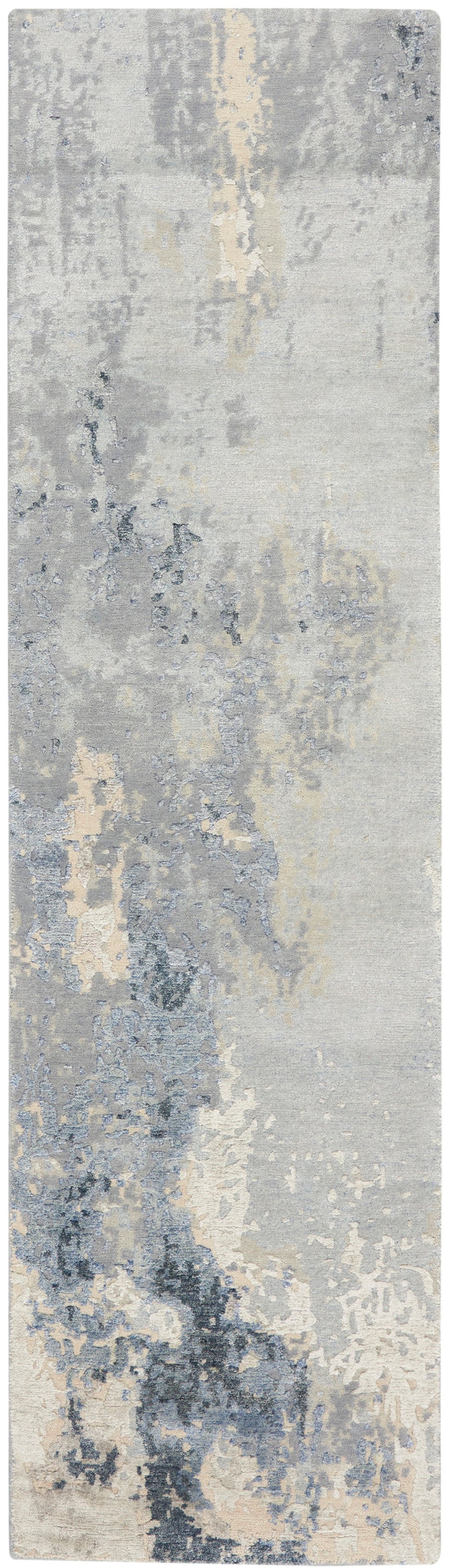 Nourison Home Silk Shadows SHA21 Blue Sky Contemporary Knotted Rug