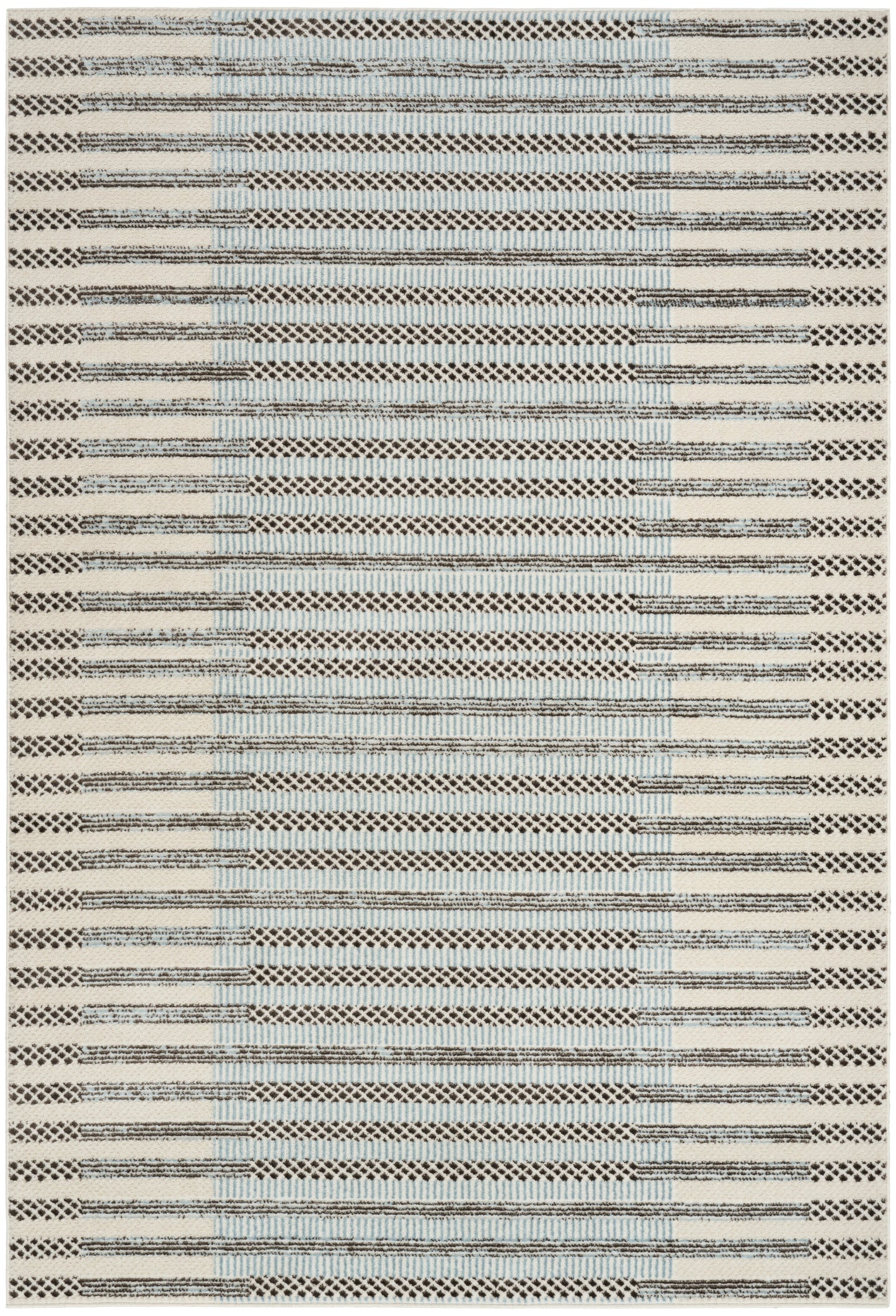 Nourison Home Nordic NRC15 Ivory Blue Contemporary Power-loomed Rug