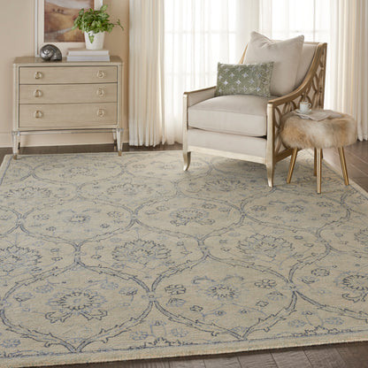 Nourison Home Jazmine  Ivory Blue  Traditional