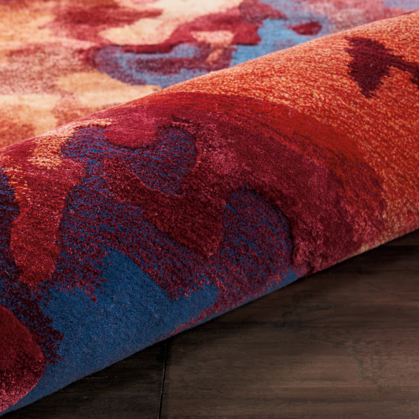 Nourison Home Prismatic  Blue Flame  Contemporary