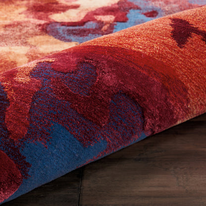 Nourison Home Prismatic  Blue Flame  Contemporary