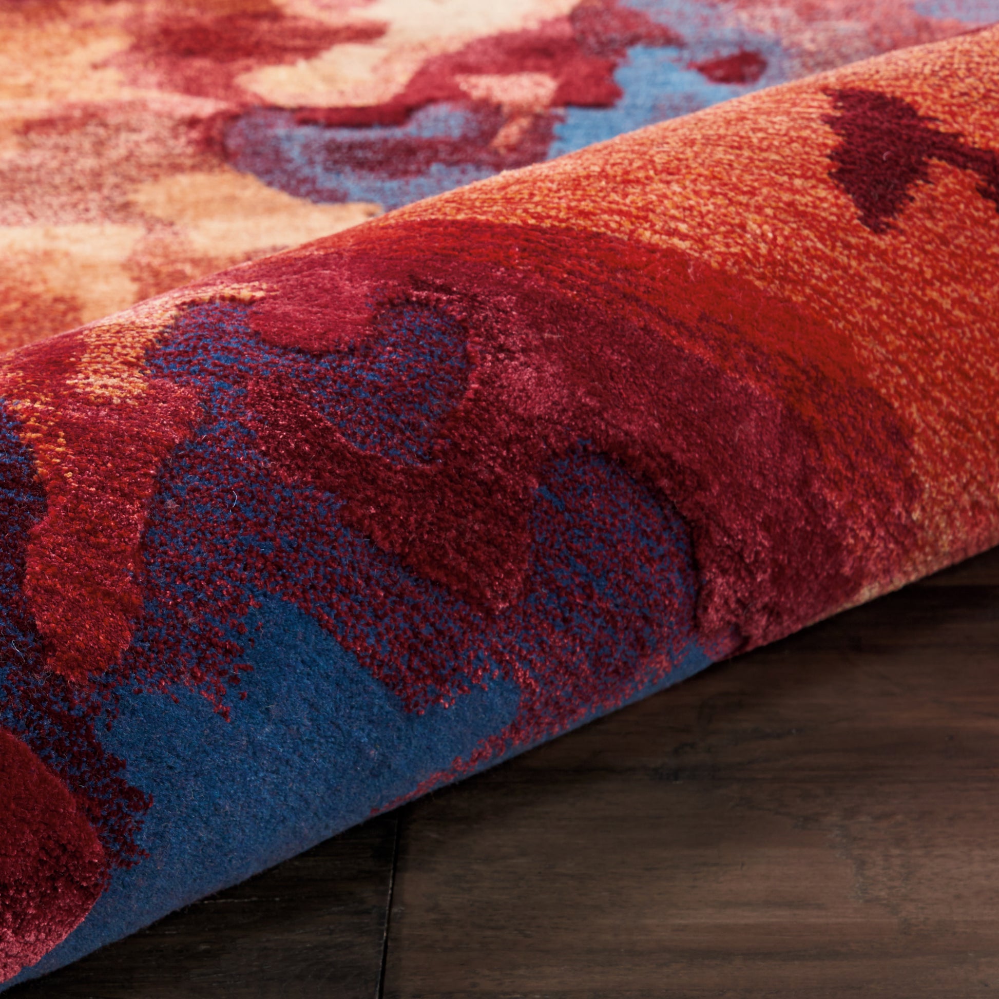 Nourison Home Prismatic  Blue Flame  Contemporary