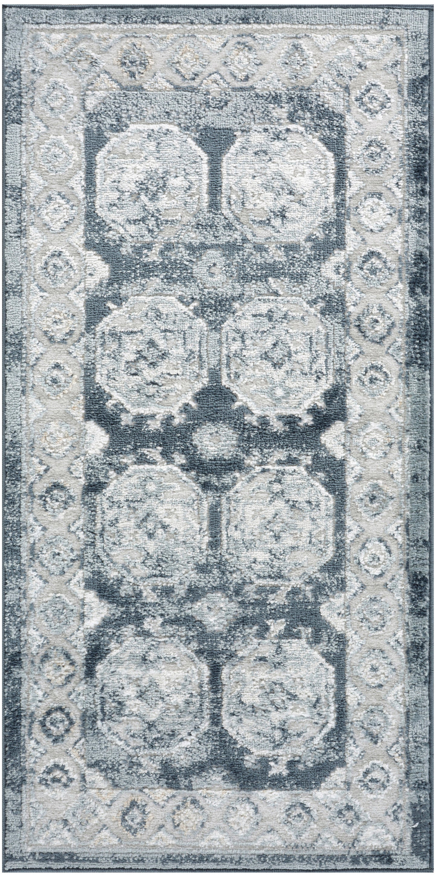 Nourison Home Dekor DEK01 Grey Navy Traditional Machine Woven Rug