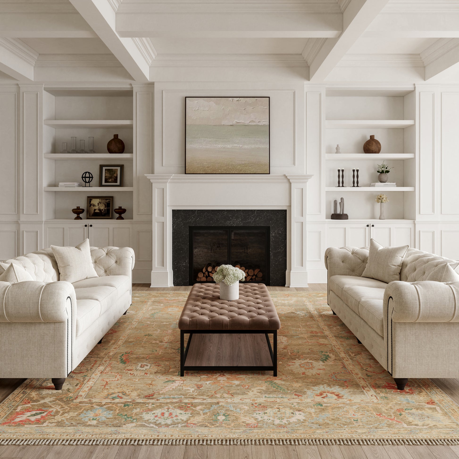 Nourison Home Heritage Vine  Charcoal  Traditional