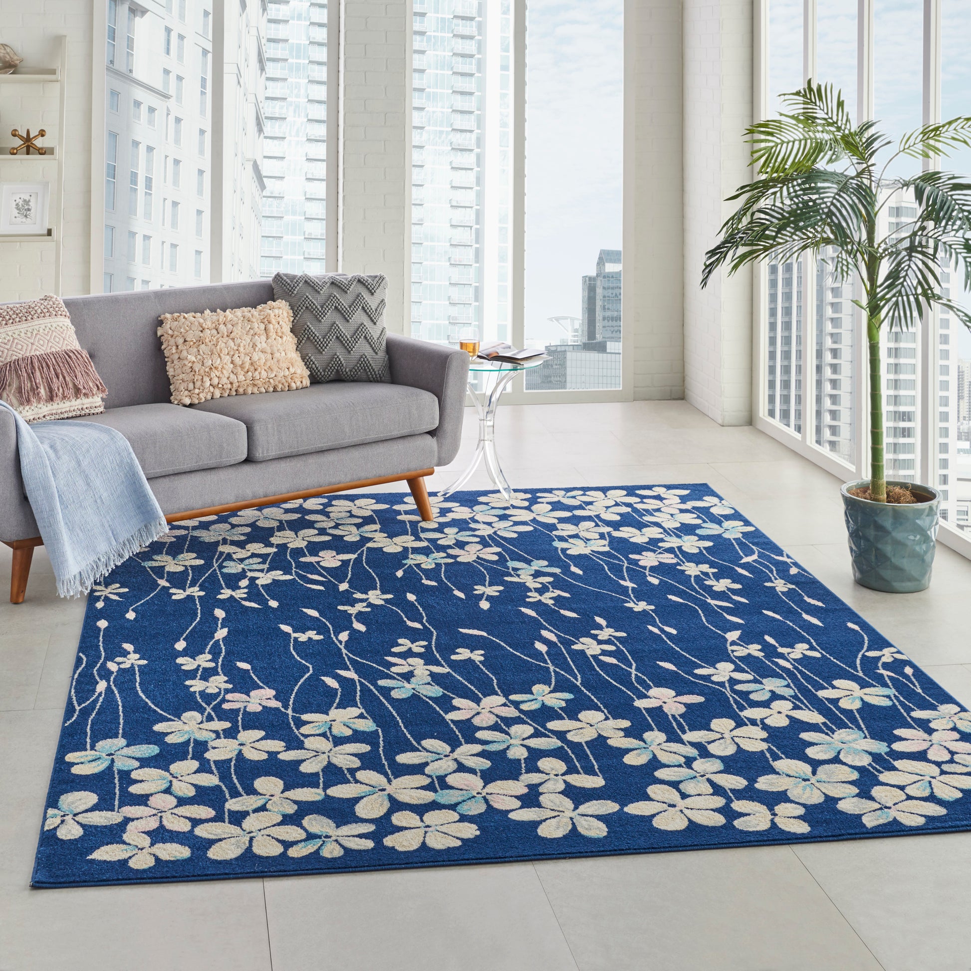 Nourison Home Tranquil  Navy  Contemporary