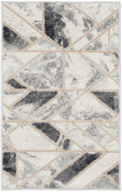 Nourison Home Elation ETN11 Ivory Grey Contemporary Power-loomed Rug