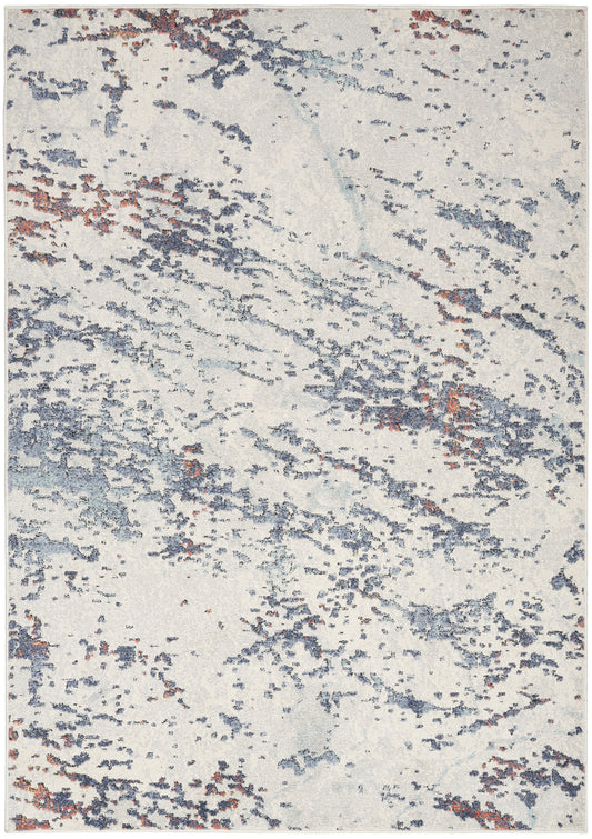 Nourison Home Motion  Ivory Blue  Contemporary