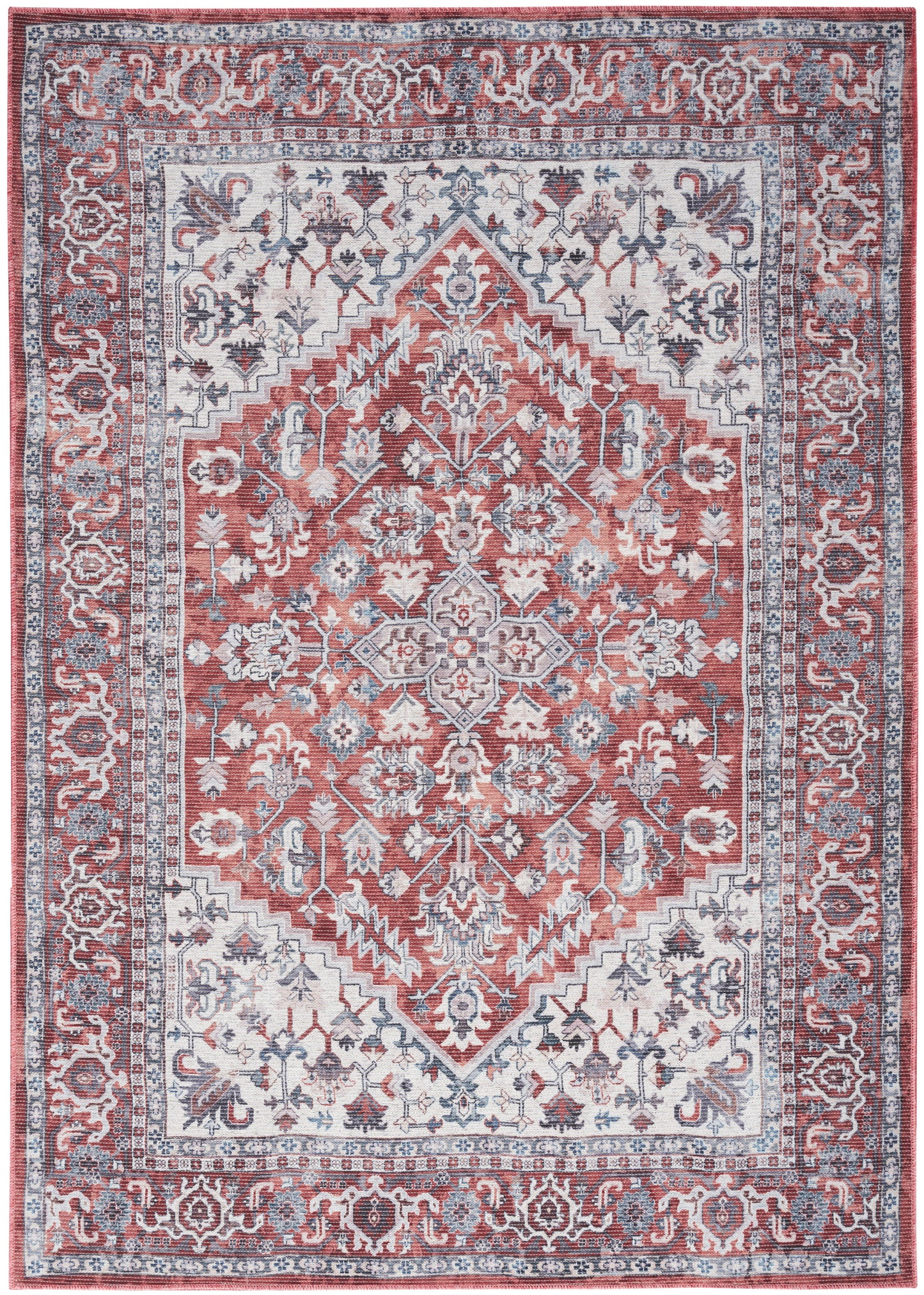 Nourison Home New Concept Washables SR104 Brick Ivory Traditional Machine Woven Rug
