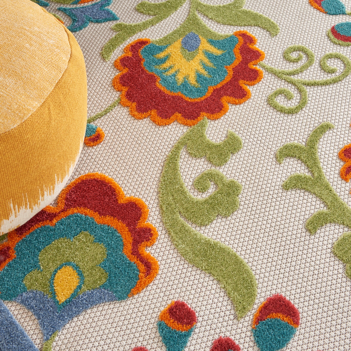 Nourison Home Aloha  Ivory Multicolor  Contemporary