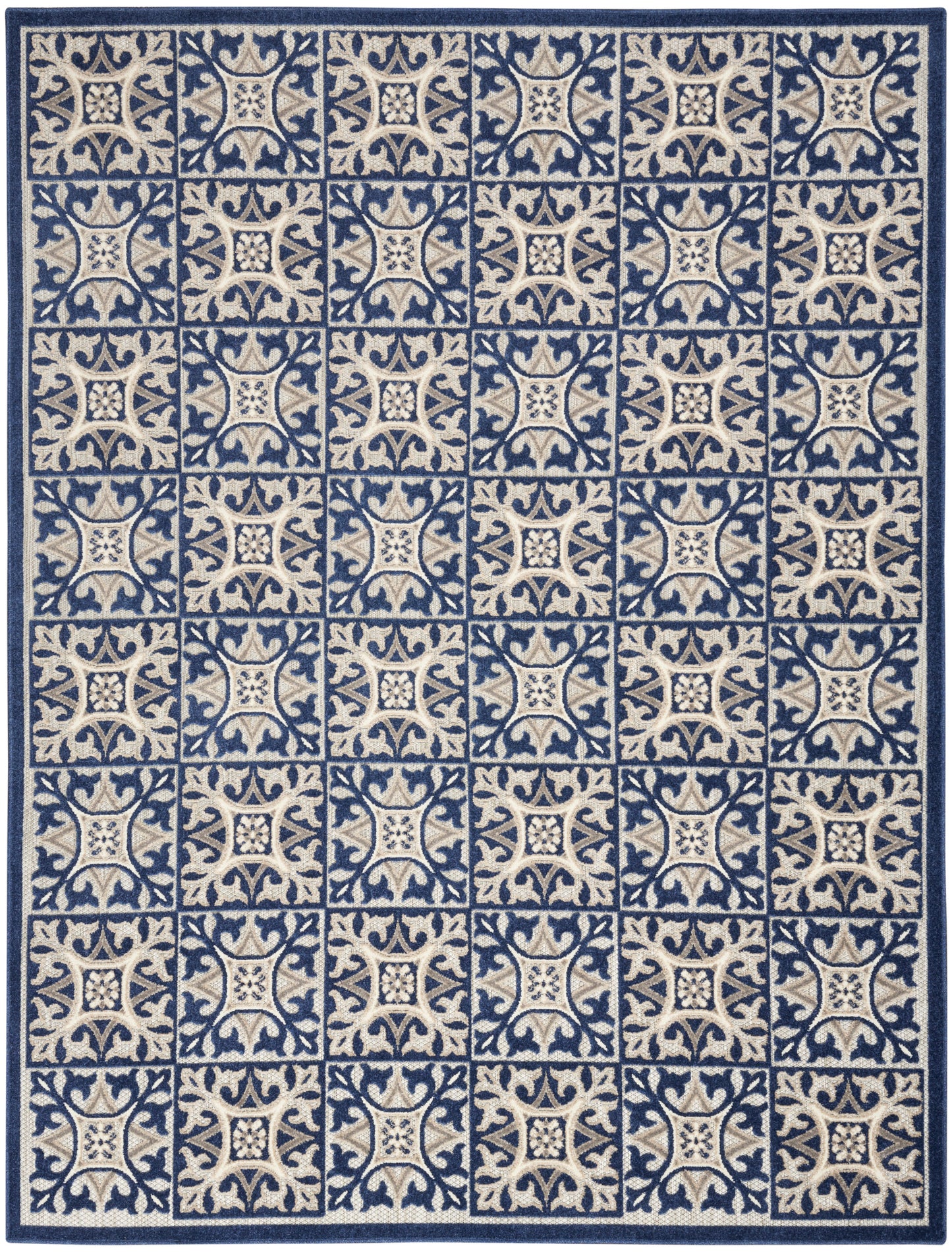 Nourison Home Aloha ALH34 Blue Contemporary Power-loomed Rugs