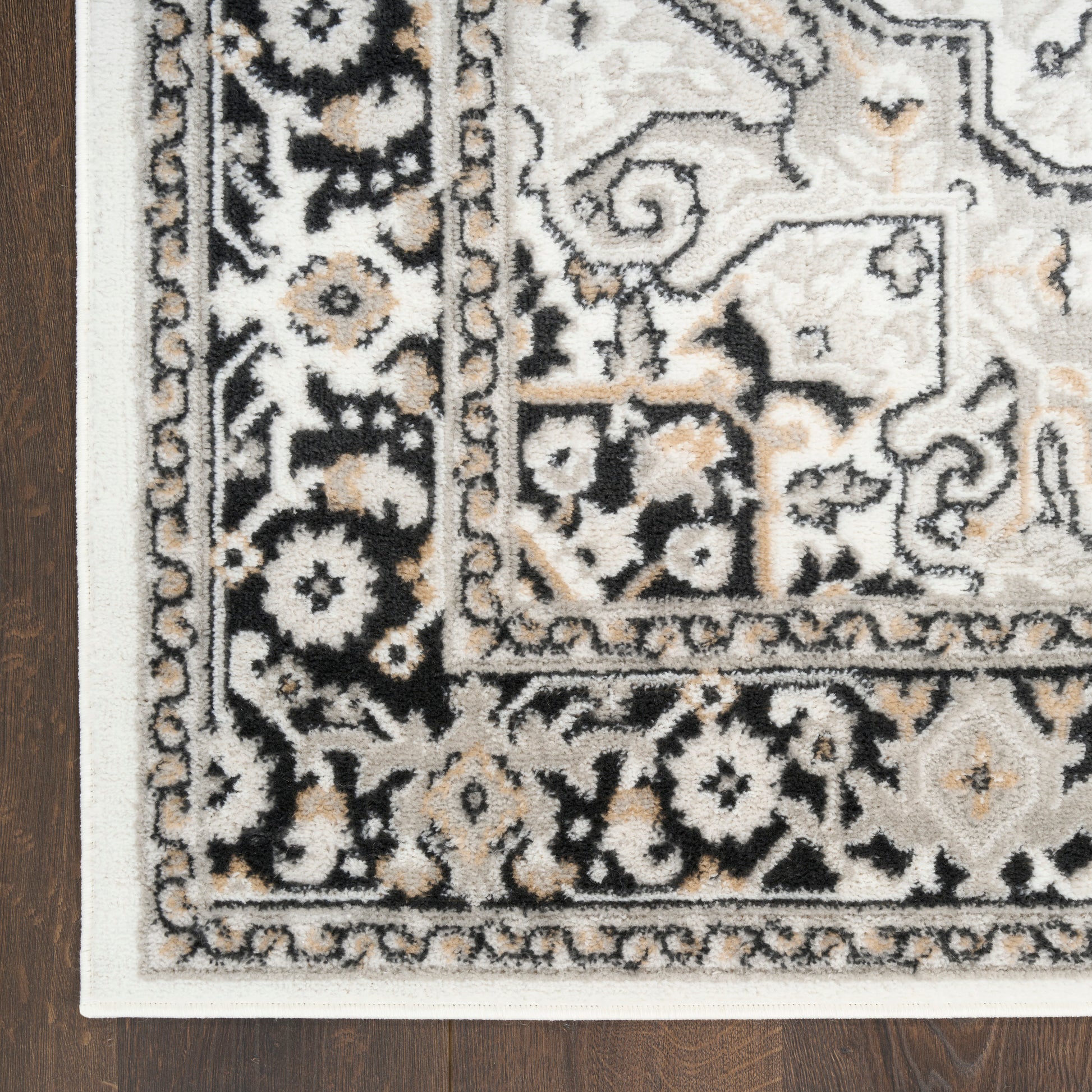 Nourison Home Dekor  Ivory Charcoal  Traditional