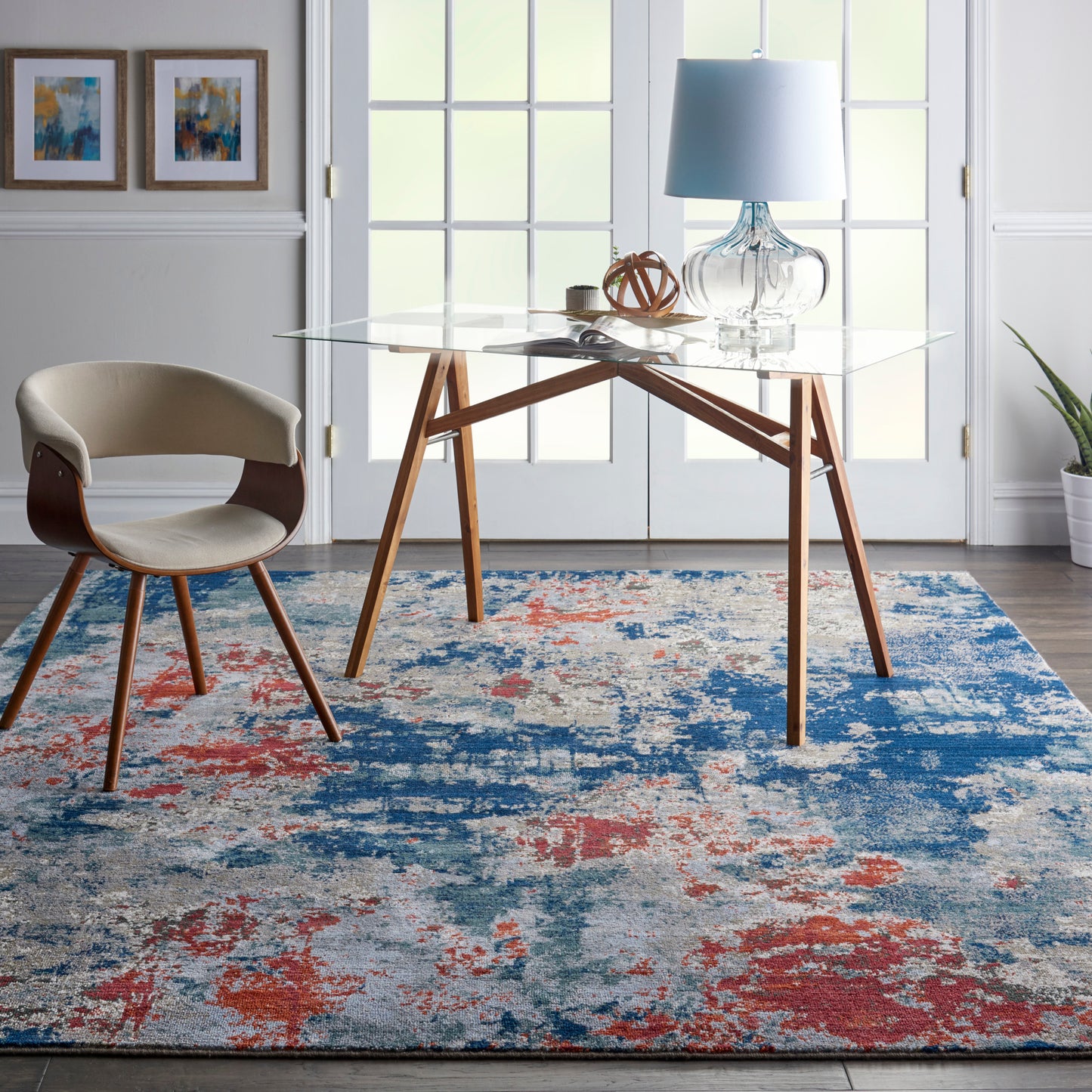 Nourison Home Artworks  Navy Brick  Contemporary