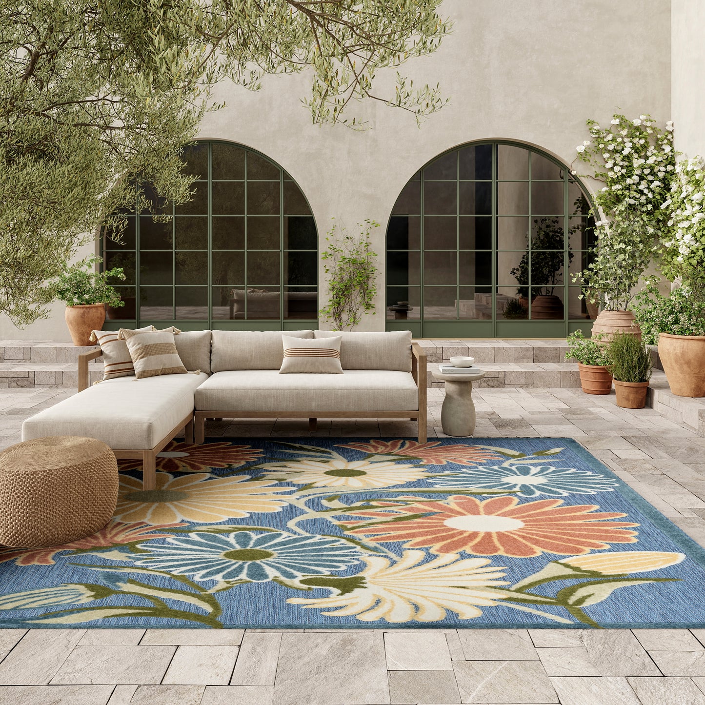 Nourison Home Aloha  Blue Sage  Contemporary