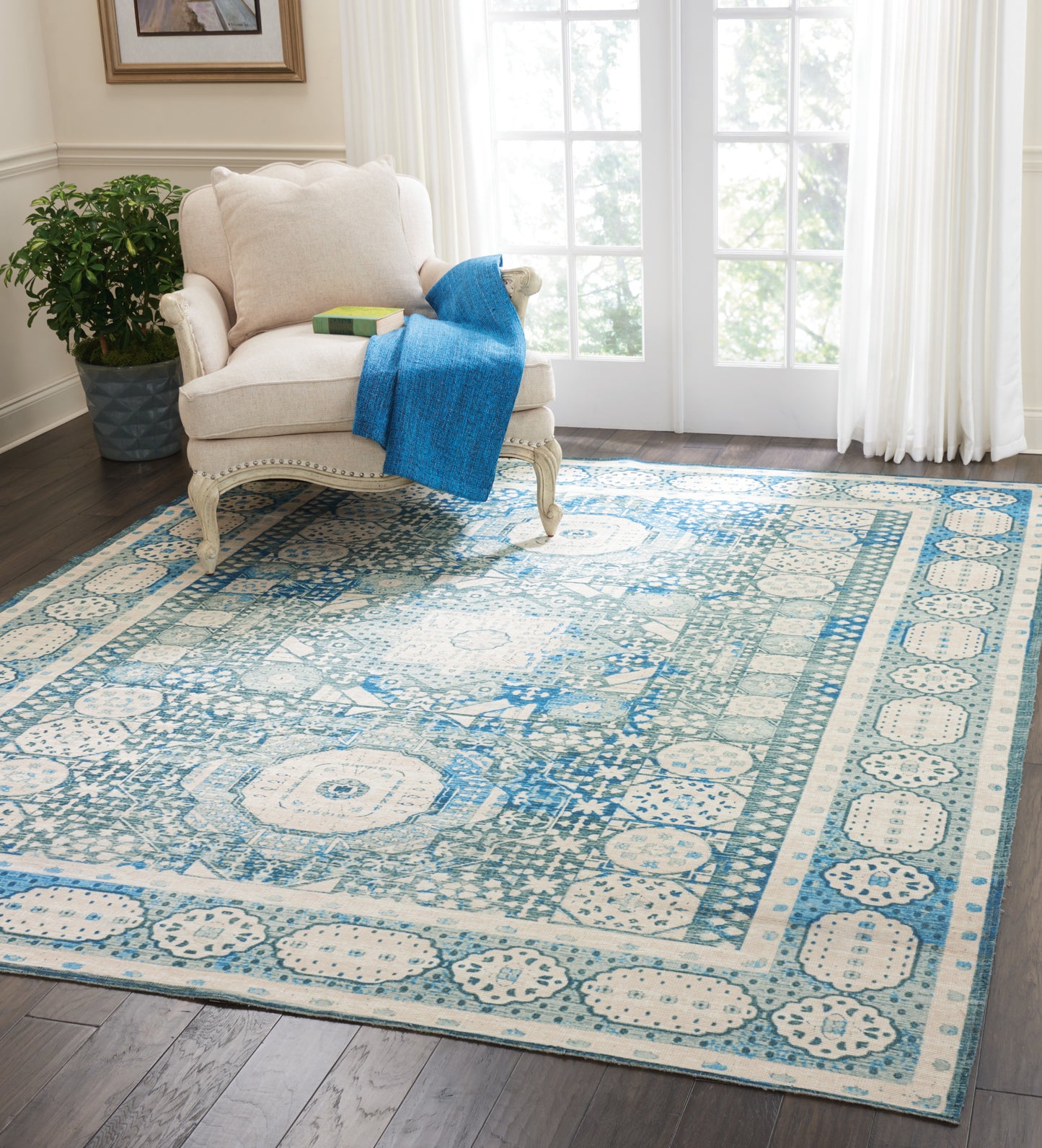 Nourison Home Madera  Teal  Transitional